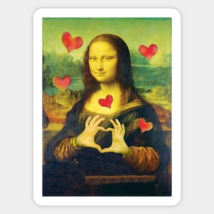 Mona Lisa Valentine Love Sticker